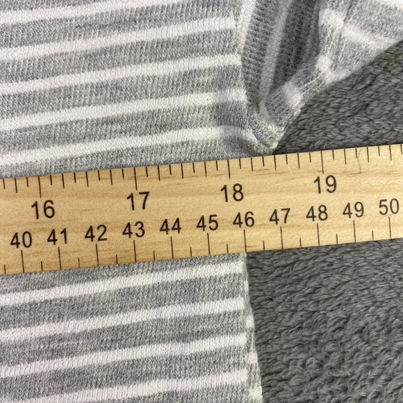 NEXT Top Womens 8‎ Gray Striped Long Blouse Maternity Pocket 3/5 Sleeve Shirt - Picture 12 of 16